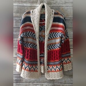 Cozy Multicolor Chunky Knit Cardigan Sweater, Lovemarks